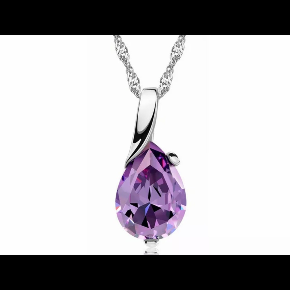 Purple Amethyst Silver Necklace